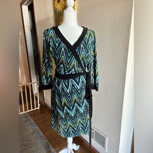 Lucie Lu multi color wrap dress. Size 1X